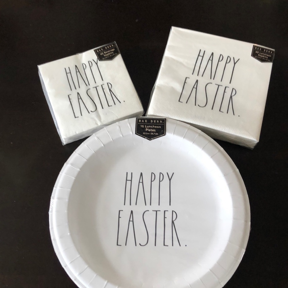 Rae Dunn Happy Easter Paper Plates + Napkins